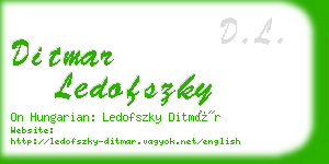 ditmar ledofszky business card